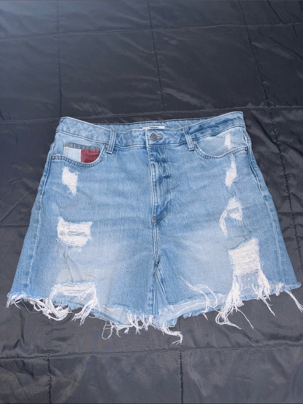 Tommy jeans distressed Light Blue Denim Womenās Shorts